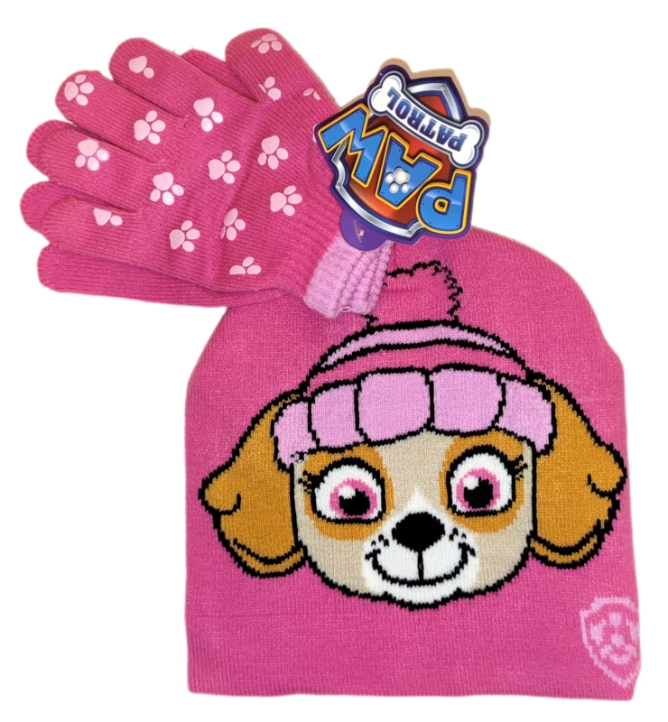 Winterset Paw mit Handschuhe und mütze in rosa